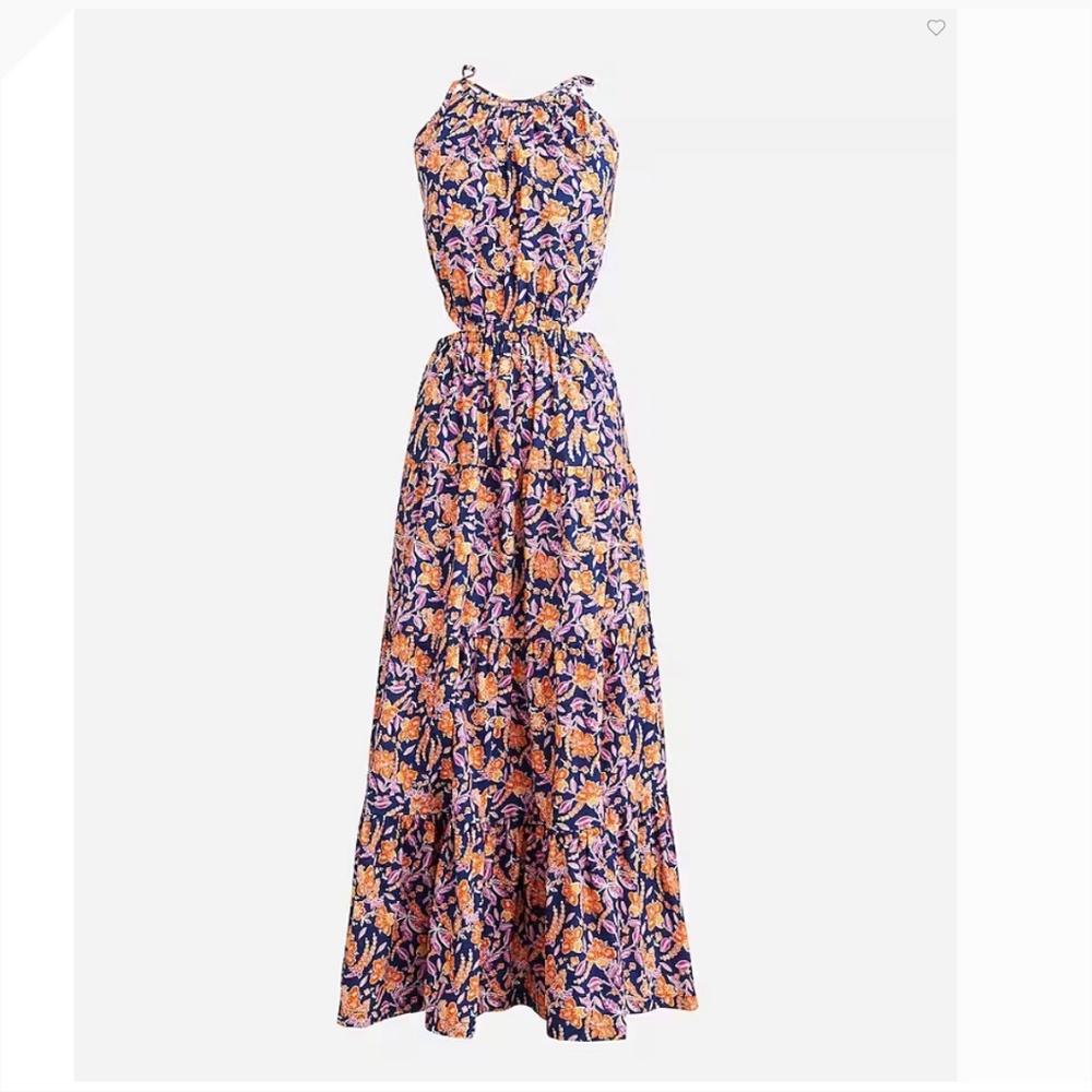 J. Crew Harbor side-cutout dress in painted block print (Size XS)